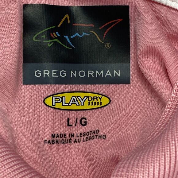 Greg Norman Polo Shirt Men's Large Pink Protek Micro Luxe Solid PlayDry Slit - Picture 9 of 16